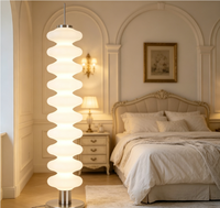 Lampe rétro en rotin naturel, décoration d'hôtel et de restaurant, lustre artistique en rotin, lampe sur pied en acrylique LED, lampes de sol pour la maison
