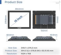 PC industriel à écran tactile intégré sans ventilateur de 15 pouces à cadre étroit J6412 8 Go de RAM DDR4 1 To de SSD IP65 Windows 11 Pro CN
