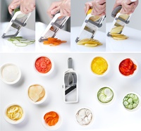 Nieuwe Verstelbare Groente Chopper Multifunctionele Aardappelschiller Komkommer Snijmachine Wortelversnipperaar Handheld Groentestaal Snijder