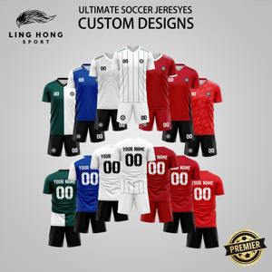 Maßgeschneiderte Unisex Fußball-Trikotsätze mit Spielerdruck, Jacquard-Stoff, Kurzarm, V-Ausschnitt, Fußball-T-Shirt mit Wärmeübertragungsdruck - Product Image 2