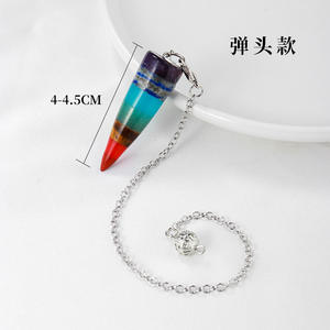 HZ 크리스탈 치유 스톤 크리스탈 도매 대량 다채로운 크리스탈 진자 펜던트 | 체인 공급 업체가있는 진자 - Product Image 5