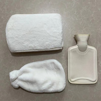 Bouteille d'Eau Chaude Ceinture Chauffe-Mains en Fourrure Peluche de Haute Qualité avec Housse de Taille