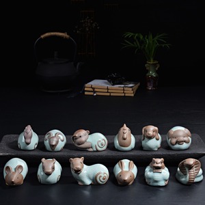 MSH Fettine Aperte Artigianali in Ceramica Ge con i Dodici Segni Zodiacali, Oggetto Decorativo per Sala <span class=keywords><strong>da</strong></span> Tè e Tavolo <span class=keywords><strong>da</strong></span> Tè - Product Image 2