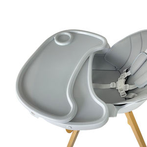 เก้าอี้สูงสำหรับเด็กเก้าอี้สูงทำจากไม้ + เบาะหนัง PU ปรับได้5จุด - Product Image 6