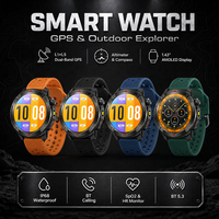 Montre connectée de randonnée en plein air avec écran AMOLED 1,43 pouces, GPS intégré, boussole, altimètre, baromètre, étanche IP68, Bluetooth 5.3, appels, fréquence cardiaque