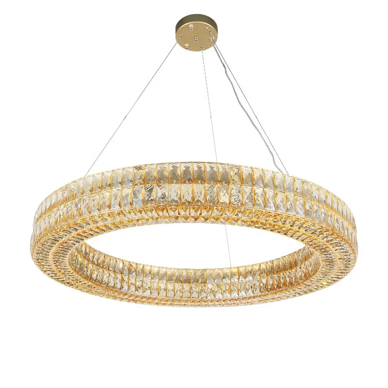 <span class=keywords><strong>Lustre</strong></span> LED circulaire en cristal K9 au design moderne, de luxe, blanc chaud, éclairage d'intérieur, avec variateur de lumière, luminaire décoratif de plafond, idéal pour un hôtel ou une maison