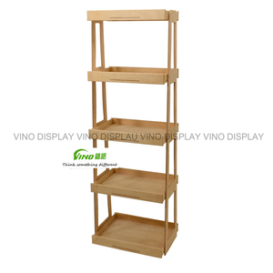Étagère de présentation en bois à 5 niveaux Vino, présentoir de vente au détail, unité d'étagérage pliable - Product Image 2