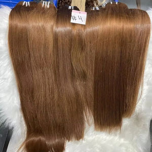 ผมตรงสีน้ำตาลอ่อน  ผมแท้ต่อแบบธรรมชาติ คุณภาพดีที่สุด  จำหน่ายราคาส่ง - Product Image 1