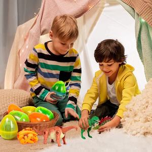 Huevo <span class=keywords><strong>de</strong></span> Dinosaurio Deformable, Huevo Ensamblable con Dinosaurio Pequeño Móvil, Modelo <span class=keywords><strong>de</strong></span> Animal <span class=keywords><strong>de</strong></span> Simulación para Niños, Tiranosaurio Rex Triangular - Product Image 5