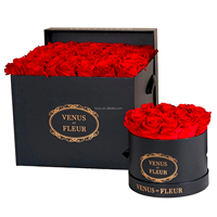 Cadeau personnalisé pour la Saint-Valentin, rose éternelle à longue tige, rose préservée en boîte, fleur éternelle