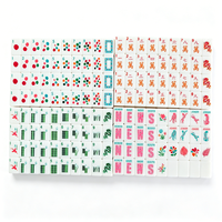 Jeu de Mahjong américain 4 joueurs, 160 pièces, léopard blanc, acrylique monocouche, gravé double face, pliable et étanche