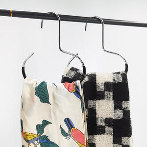 Crochet rond en acier inoxydable, support mural multifonctionnel pour chapeaux, écharpes et ceintures, design à crochet unique noir et blanc - Product Image 1