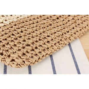 Vintage Women's Hand Woven Summer Straw Bag Mixed Color Flow Crossbody Beach Handbag for Holidays - Product Image 6