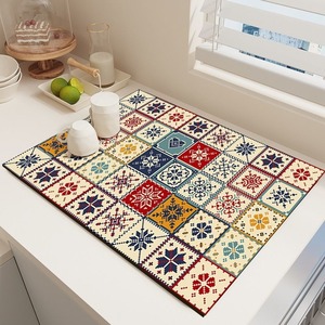 Diatomaceous earth kitchen countertop drain mat, absorbent mat, wash-free, heat-insulating, anti-scalding <b>placemat</b>, dish drying - Product Image 4