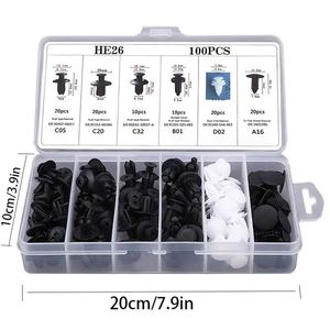 Ensemble de rivets en plastique HE26, 100 pièces, types variés, pour l'installation des garnitures des panneaux intérieurs de voiture - Product Image 2