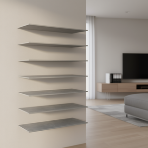 Tableros de Madera Contrachapada para Estanterías, Color Gris Hormigón, 31.5x11.8x0.6, Diseño Industrial, Duraderos, Multicapa - Product Image 2