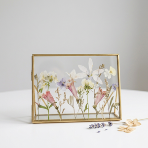 Marcos de Latón con Doble Vidrio de Forma Rectangular Horizontal para Flores y Hojas Secas - Product Image 1