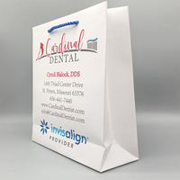Sacs fourre-tout en papier kraft écologiques et recyclables avec logo personnalisé, pelliculage brillant, vente en gros, sacs de courses pour cliniques dentaires et commerce de détail
