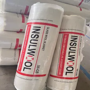 White Vinyl Foil Backed Insulation Fiberglass Glass Wool Roll Insulation Blanket 48kg/m3 Glasswool Blanket 25kg/m3