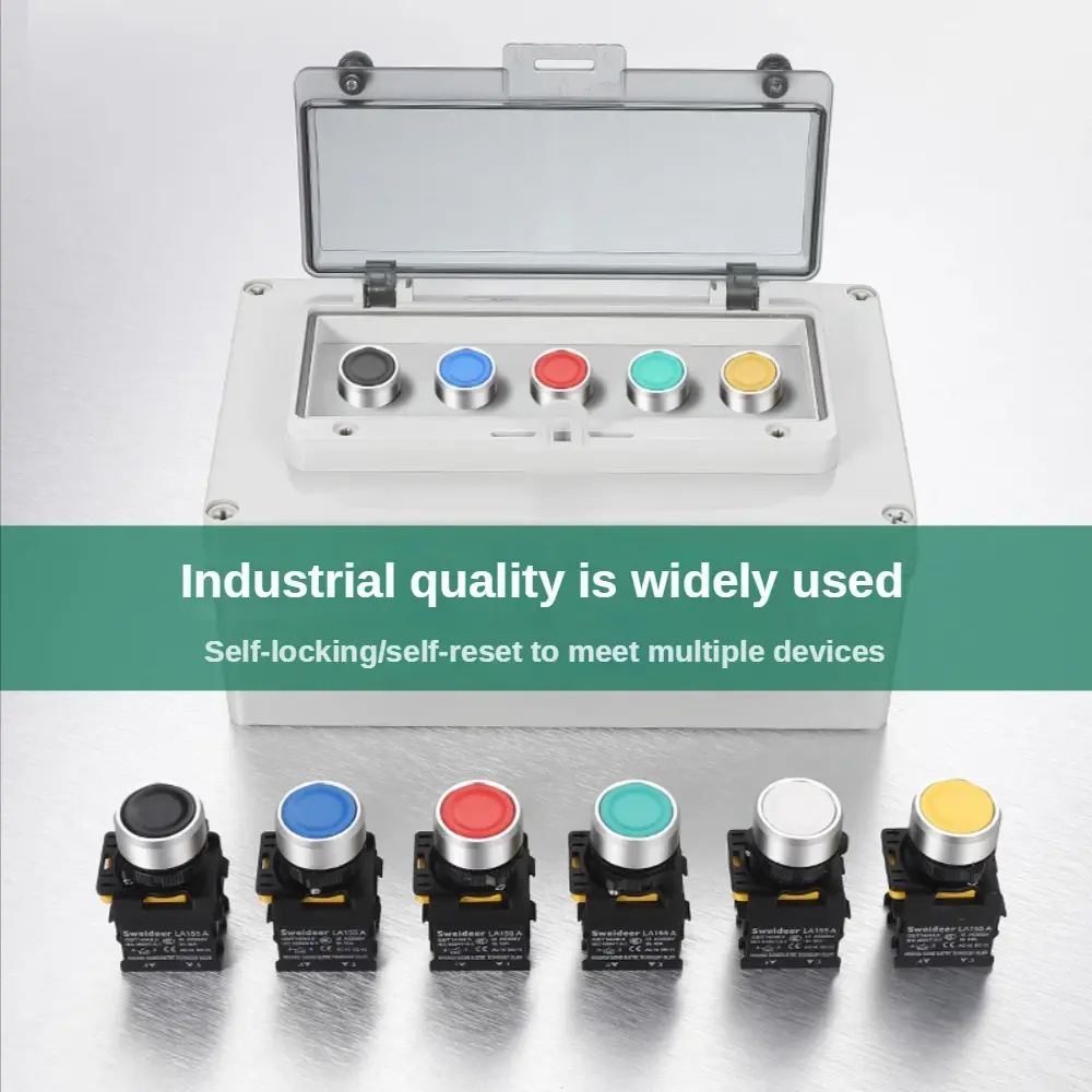 New Waterproof Momentary Self Locking 22mm Push Button Switches on off Button Power Start Switch for Mechanical Equipment