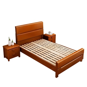 Set Camera da <span class=keywords><strong>Letto</strong></span> Moderno in Legno con Struttura <span class=keywords><strong>Letto</strong></span> in Legno Massello e <span class=keywords><strong>2</strong></span> Comodini, Robusto <span class=keywords><strong>Letto</strong></span> con Base a Doghe per Arredamento Casa - Product Image 3