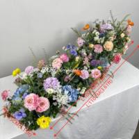 DKB Wholesale Luxury Artificial Table Flowers Runner With Rose Floral Arrangement for Hotel Banquet Supply Supplier