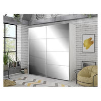 Double miroir moderne Porte coulissante Armoire blanche Premium Hauteur 220cm Placard
