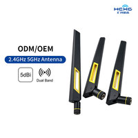 Antena de Goma Amarilla y Negra 3G 4G LTE 5G Wifi, Antena Omnidireccional de Goma para Equipos IoT, Conector RP-SMA Macho para Computadora
