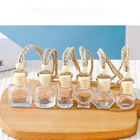 Flacons de parfum de voiture portables en verre de 4 ml à 15 ml, design élégant et luxueux, diffuseur vide avec bouchon à vis, sérigraphie, flacon suspendu