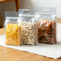 Sacs d'emballage en polyéthylène transparents à fond plat avec fermeture éclair, auto-scellants, pour aliments pour animaux de compagnie, sushis, qualité alimentaire, tailles personnalisées disponibles