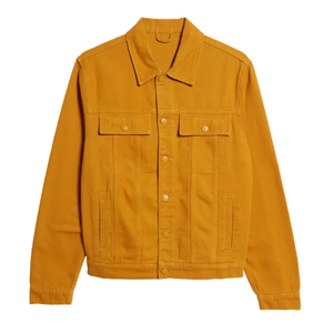 Custom Designs Fashion <strong>Men</strong> Orange Denim Jacket <strong>Purple</strong> 100% Cotton Canvas Trucker Jackets for Male - Product Image 6