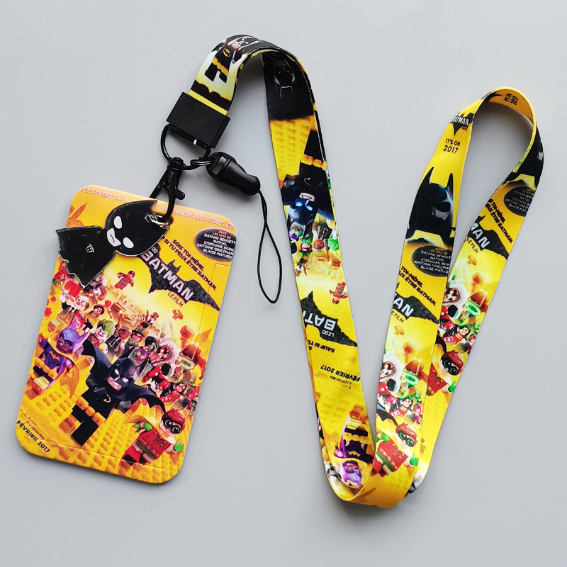 Anime Cool Cartoon Marvel Bat Man Card Case Campus Student ID Badge Plastic Card Holder Phone Neck Lanyards Custom Card Cover Image 5