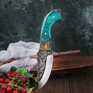 Cuchillo profesional de acero inoxidable para cortar huesos pequeños, cuchillo para cortar pan, pelar, deshuesar, cuchillo de carnicero con PAKKA