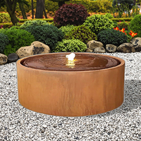 Fontaines et cascades d'intérieur en acier corten de style rétro Décoration intérieure en métal durable avec décoration d'eau