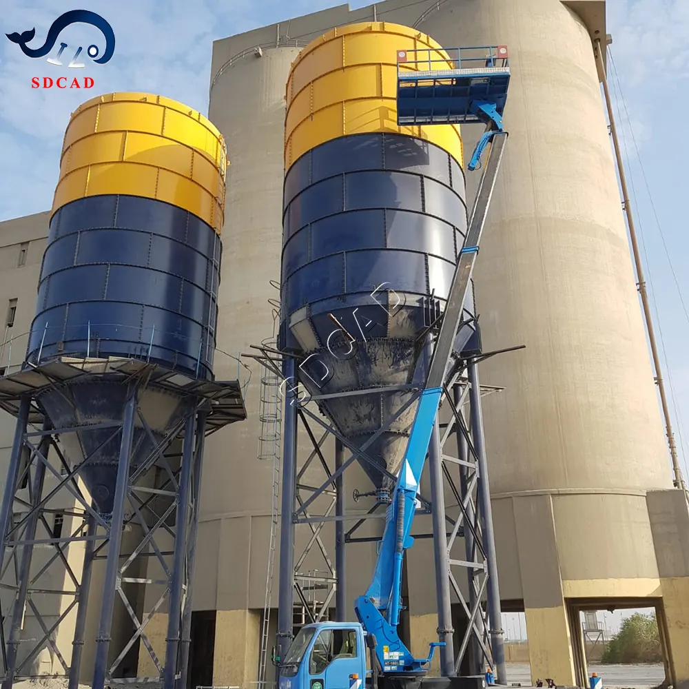 SDCAD silo de almacenamiento de polvo de amoníaco activo Co304 personalizado de 50 toneladas