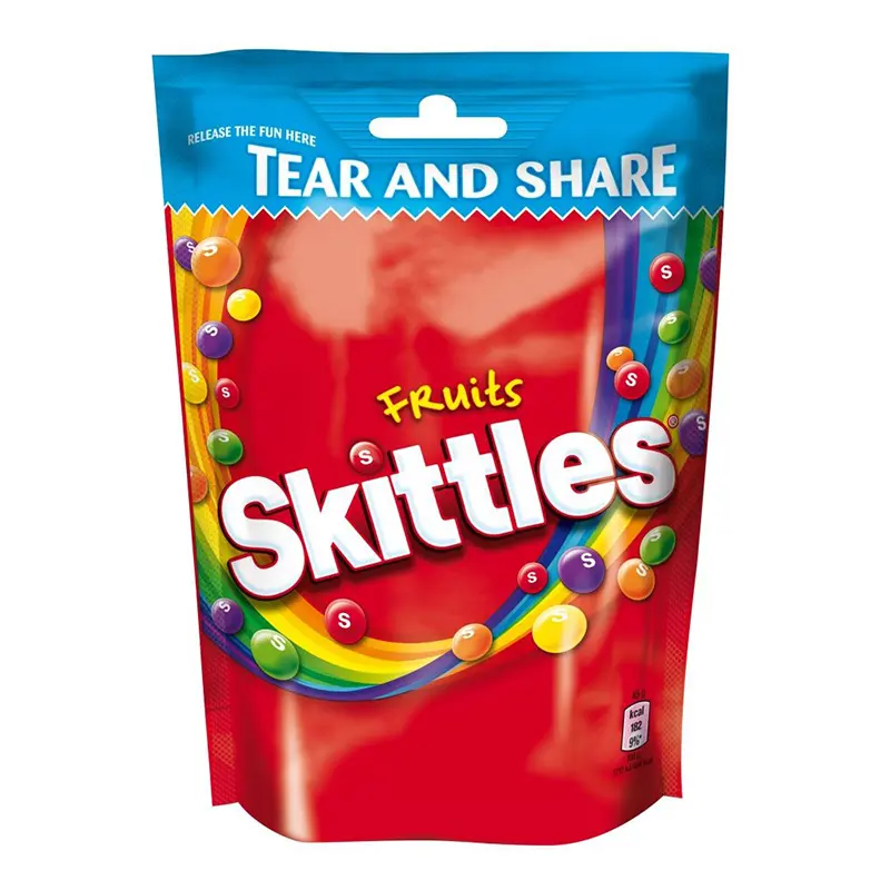 Plastic Skittles Package Bag Foil Digital Colorful Matte Gummy Candy Edible Packaging 3.5g Child Proof Mylar Bags