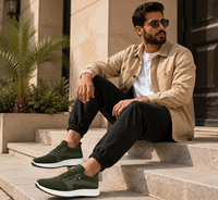 2026 Logo Personnalisé Homme Baskets Flyknit Superpositions Cuir PU Lacets Toggle Slip On Plateforme Rembourrée Chaussures March