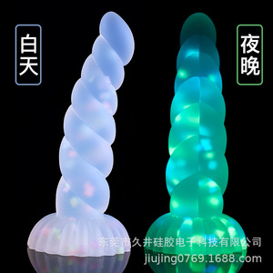 Dildo en silicone lumineux avec ventouse, jouets sexuels anaux, plug anal lumineux, plug anal souple et flexible, jouets sexuels pour femmes, tailles S, M, <span class=keywords><strong>L</strong></span> - Product Image 2