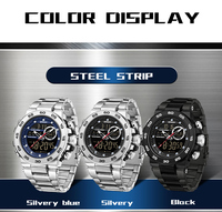 SANDA Baru 6296 Jam Tangan Elektronik Pria Modis Sporty Diver Solar Alarm Digital Movement 5BAR Tahan Air Stainless Steel