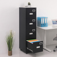 Elegante Archivador Vertical de Acero Laminado en Frío con Cerradura, 4 Cajones, Tamaño A4, Mueble Metálico de Almacenamiento para Oficina