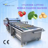 Roestvrijstalen kleine commerciële bubbelwasmachine Appel Aardappel Broccoli Fruit Groente Reinigingsapparatuur