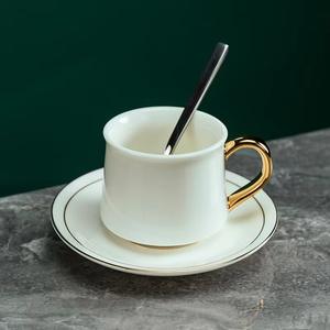 Juego de taza y platillo de café de alta calidad de jade gordo de cordero, taza de té de cerámica con cuchara, taza de té de oficina - Product Image 3