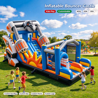 Château gonflable pour enfants avec toboggan, combo trampoline, dessin animé, trampoline commercial, logo personnalisé