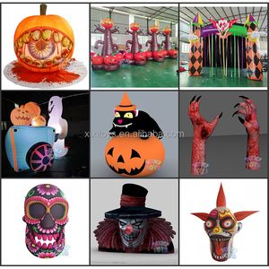 Xixi đồ chơi tùy chỉnh lớn <span class=keywords><strong>Inflatable</strong></span> Halloween trang trí Đảng ánh sáng lên bí ngô ma Phù Thủy dấu hiệu <span class=keywords><strong>Inflatable</strong></span> LED Grim Reaper vòm - Product Image 4