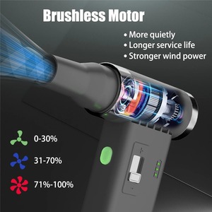 Souffleur et aspirateur portable 2-en-1, 110K tr/min, double batterie 4000 mAh pour souffler la poussière extérieure, gonfler et nettoyer la voiture - Product Image 4