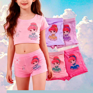 กางเกงชั้นในเด็กผู้หญิงอายุ 8 ปี ผ้าสแปนเด็กซ์/คอตตอน ระบายอากาศได้ดี ลายพิมพ์ - Product Image 3