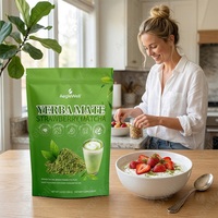 WELLBODY Yerba Mate Poudre de Matcha à la Fraise 100g Qualité Alimentaire Prébiotiques Probiotiques pour Adultes Soutient l'Énergie la Santé Intestinale et l'Appétit