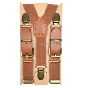 Fashion <strong>Braces</strong> Genuine Leather Suspenders <strong>Trousers</strong> Strap Father Husband's Gift 3.5*120cm Men's <strong>Button</strong> suspenders <strong>for</strong> men - Product Image 1