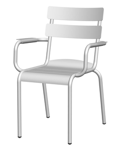 Chaises de salle à manger modernes et luxueuses en aluminium coloré, adaptées aux appartements, avec accoudoirs, utilisables en toute saison - Product Image 6