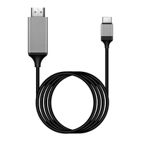Câble Type-C HDTV 4K 30Hz de haute qualité avec gaine en PVC tressée pour projecteur, haut-parleur, téléphone portable, téléviseur, microphone, moniteur, 1,8 m
